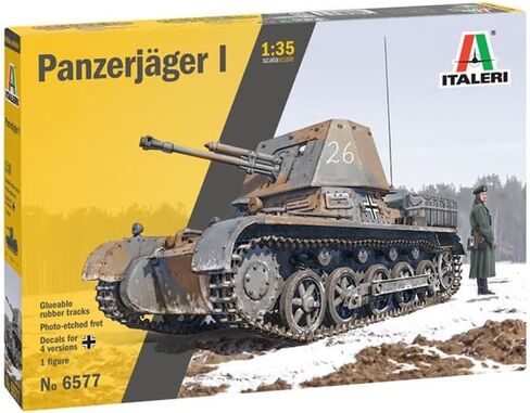 Italeri 6577S 1:35 Panzerjager I Ger Hunter Building, Construction, Stand Model Making, Crafts, Hobbies, Gluing, Plastic, Detailed Tank kit, Military, Multicoloured in Saudi Arabia