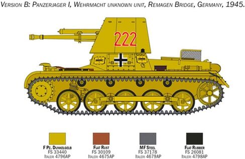 Italeri 6577S 1:35 Panzerjager I Ger Hunter Building, Construction, Stand Model Making, Crafts, Hobbies, Gluing, Plastic, Detailed Tank kit, Military, Multicoloured in Saudi Arabia