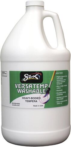 Sax Washable Versatemp Heavy Bodied Tempera Paint, White, 1 Gallon - 15411, 128 Fl Oz (Pack of 1) in Saudi Arabia