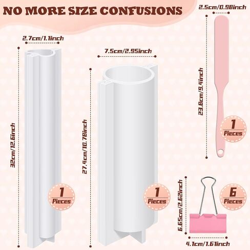 Tessco 9 Pcs Heart Shaped Long Tube Silicone Mold Big Round Silicone Tube Mold Large Column Mold Heart Soap Embed Molds Soap Making Supplies with Spatula Binder Clips for Soap Chocolate Candy Cake in Saudi Arabia