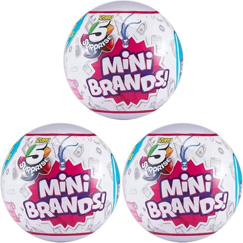 5-Surprise Mini Brands Collectible Capsule Ball by Zuru - 3 Ball Bundle in Saudi Arabia