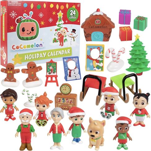 CoComelon 2023 Holiday Advent Calendar, 24 Piece Christmas Toy Playset - Set Includes Articulated Character Figures & Accessories - Features JJ, Cody & More! - Gift for Toddlers Kids Preschoolers in Saudi Arabia