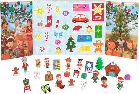 CoComelon 2023 Holiday Advent Calendar, 24 Piece Christmas Toy Playset - Set Includes Articulated Character Figures & Accessories - Features JJ, Cody & More! - Gift for Toddlers Kids Preschoolers in Saudi Arabia