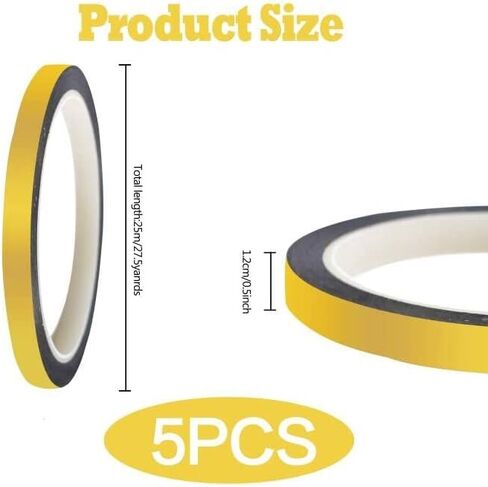 شريط مرآة واشي معدني من Swanaryo، 5 لفات، شريط ديكور واشي ذهبي وردي، شريط رسم فني DIY لتغليف الهدايا لتزيين خزانة الحائط وخزانة الحمام، 1/5 بوصة × 250 ياردة (ذهبي وردي) in Kuwait