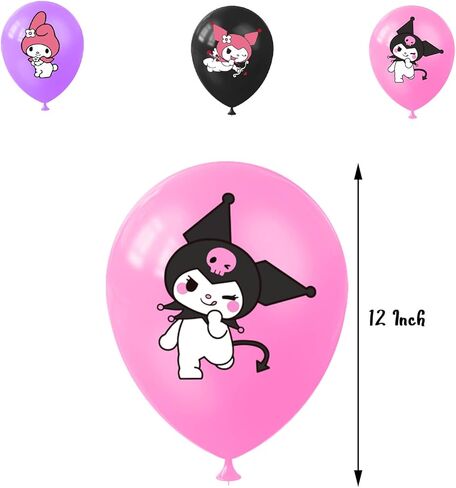 زينة حفلات اعياد الميلاد الكرتونية الجميلة من كاواي، مجموعة لوازم الحفلات التنكرية تتضمن لافتة عيد ميلاد سعيد وزينة كب كيك وبالون وبالون كبير على شكل شخصيات كرتونية in Kuwait