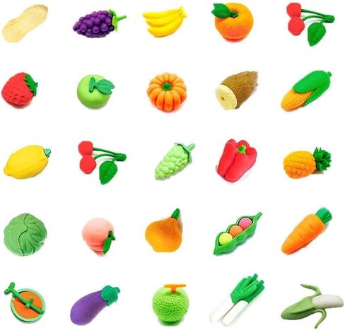 مجموعة من 24 قطعة جوانا ريد قابلة للتجميع من محايات الخضار والفواكه اليابانية الرائعة للاطفال - بدون نسخ مكررة - العاب احجية الافضل لهدايا الحفلات - عناصر صندوق الكنز للفصول الدراسية in Kuwait
