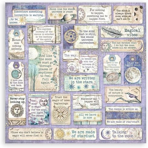 Stamperia International Mini Scrapbooking Pad-Cosmos Infinity, Multicoloured, 20.3 x 20.3 cm SBBS67 in Saudi Arabia