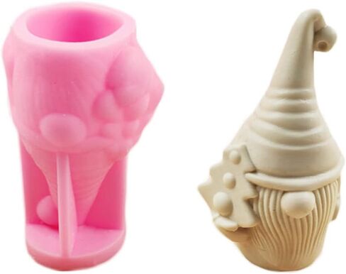 Xidmold 3D Christmas Gnome Candle Mold Santa Claus Silicone Mold Epoxy Resin Mold for Aromatherapy Candle, Soap, Wax, Polymer Clay, Plaster Ornament, Resin Art Craft in Saudi Arabia