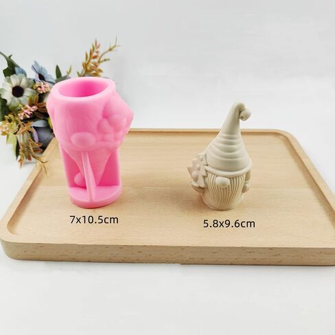 Xidmold 3D Christmas Gnome Candle Mold Santa Claus Silicone Mold Epoxy Resin Mold for Aromatherapy Candle, Soap, Wax, Polymer Clay, Plaster Ornament, Resin Art Craft in Saudi Arabia