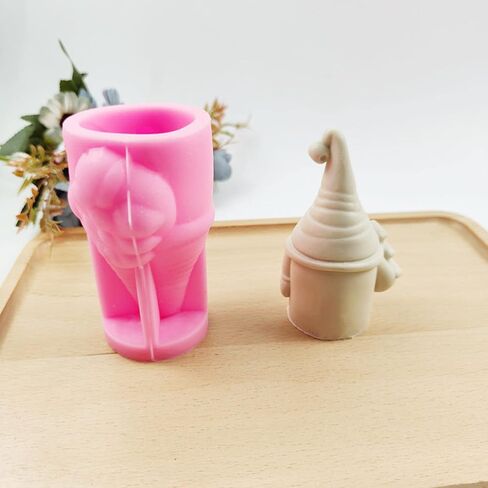 Xidmold 3D Christmas Gnome Candle Mold Santa Claus Silicone Mold Epoxy Resin Mold for Aromatherapy Candle, Soap, Wax, Polymer Clay, Plaster Ornament, Resin Art Craft in Saudi Arabia