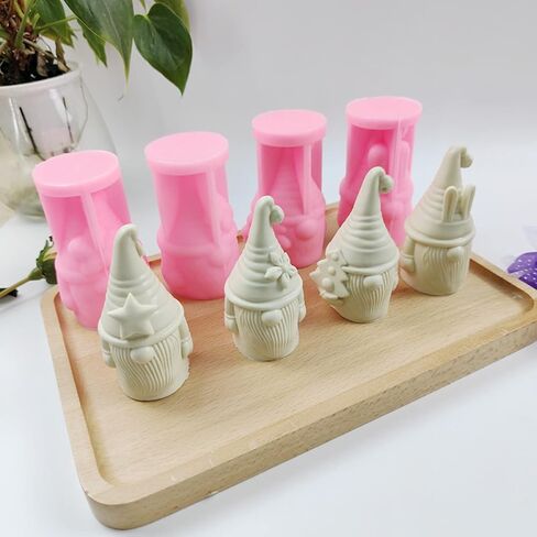 Xidmold 3D Christmas Gnome Candle Mold Santa Claus Silicone Mold Epoxy Resin Mold for Aromatherapy Candle, Soap, Wax, Polymer Clay, Plaster Ornament, Resin Art Craft in Saudi Arabia