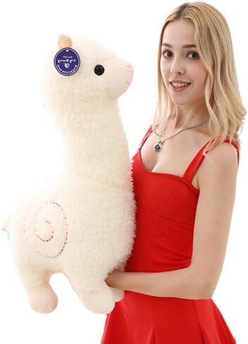 جولان العاب اللاما العملاقة ثلاثية الابعاد من القطيفة مقاس 21.6 انش، دمية الالبكة المخملية الناعمة المحشوة على شكل الالبكة واللاما، وسادة مخملية لديكور المنزل وهدية للاطفال in Kuwait