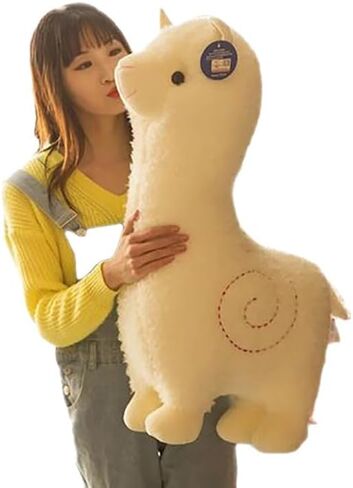 جولان العاب اللاما العملاقة ثلاثية الابعاد من القطيفة مقاس 21.6 انش، دمية الالبكة المخملية الناعمة المحشوة على شكل الالبكة واللاما، وسادة مخملية لديكور المنزل وهدية للاطفال in Kuwait