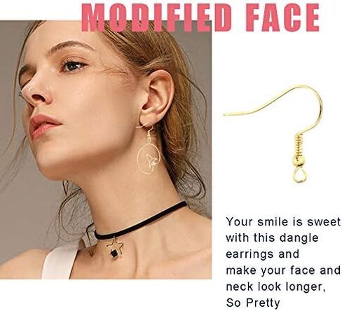 100 PCS Gold Earring Hooks Hypoallergenic Stainless Steel Earrings Fish Hooks with 100 PCS Clear Rubber Earring Backs for Jewelry Making DIY in Kuwait