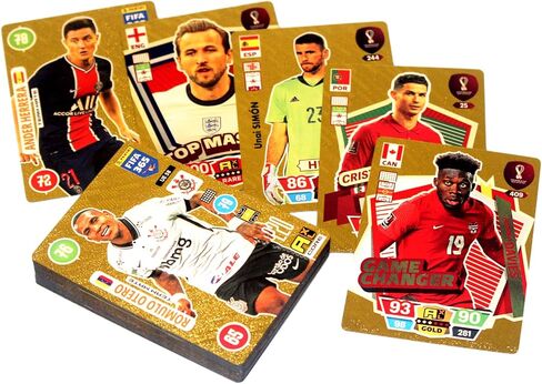 بطاقات تجارة نجوم كأس العالم لكرة القدم من ustopfire، بطاقات كرة القدم من رقائق الذهب، حزم بطاقات كرة القدم لدوري أبطال أوروبا، هدية فريدة للأطفال والكبار، ليست أصلية in Kuwait