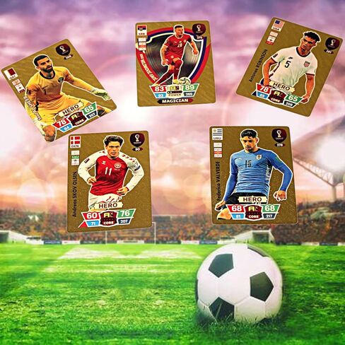 بطاقات تجارة نجوم كأس العالم لكرة القدم من ustopfire، بطاقات كرة القدم من رقائق الذهب، حزم بطاقات كرة القدم لدوري أبطال أوروبا، هدية فريدة للأطفال والكبار، ليست أصلية in Kuwait