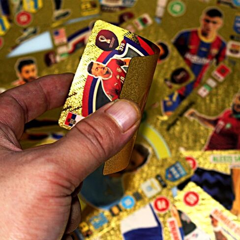 بطاقات تجارة نجوم كأس العالم لكرة القدم من ustopfire، بطاقات كرة القدم من رقائق الذهب، حزم بطاقات كرة القدم لدوري أبطال أوروبا، هدية فريدة للأطفال والكبار، ليست أصلية in Kuwait