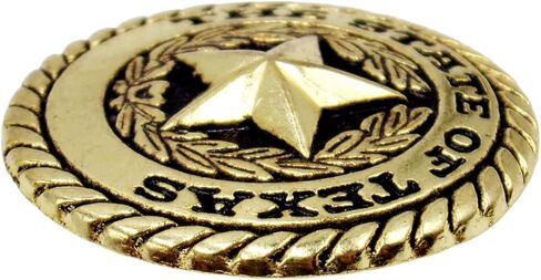 Needzo State of Texas Seal Concho Gold Tone Concho، Conchos مع إغلاق المفاجئة للسرج الجلدي أو الحزام، ملحقات روديو الغربية لرعاة البقر وفتيات البقر، حزمة من 2، 1 بوصة لكل منهما in Kuwait