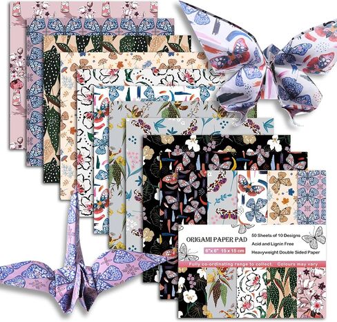 Origami Paper 6x6 Double Sided 50 Sheets 10 Colors origami kit Japanese Chiyo Square Craft Kits Easy Fold Arts Crafts DIY Handwork Beginner Chiyo in Saudi Arabia