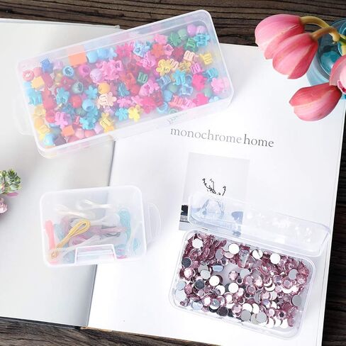 6 عبوات من صندوق بلاستيكي شفاف بمفصلات صندوق تخزين حاوية منظم بلاستيكي لشريط واشي والمجوهرات والخرز والحرف اليدوية اليدوية وأدوات الصيد والمسامير in Kuwait