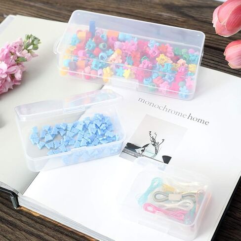 6 عبوات من صندوق بلاستيكي شفاف بمفصلات صندوق تخزين حاوية منظم بلاستيكي لشريط واشي والمجوهرات والخرز والحرف اليدوية اليدوية وأدوات الصيد والمسامير in Kuwait