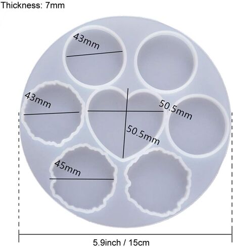قالب راتينج بمقبض الهاتف من Anlan-angel، قوالب صب إيبوكسي دائرية غير منتظمة دائرية على الجزء العلوي من قالب السيليكون مع 20 قطعة من مقابس الهاتف للحرف اليدوية التي تقف على شكل سلسلة مفاتيح ومستلزمات صناعة المجوهرات in Kuwait