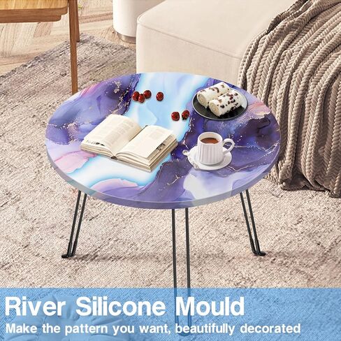 19.7 Inch Round Epoxy Table Resin Molds, ULENDIS Large Charcuterie Board Resin Mold with 3 PCS Hairpin Legs, Reusable DIY Art Home Decoration Resin Tray Mold for River Table, Cutting Board in Kuwait