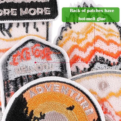 Woohome Patch Embroidered, 7 PCS Landscape Iron on Applique Mountain Sew On Patches Peak Patches Camping Theme Iron on Patches for Craft, Sewing, Clothing, Other Fabrics in Kuwait