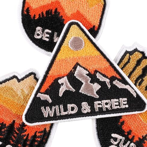 Woohome Patch Embroidered, 7 PCS Landscape Iron on Applique Mountain Sew On Patches Peak Patches Camping Theme Iron on Patches for Craft, Sewing, Clothing, Other Fabrics in Kuwait