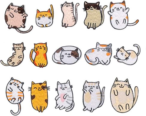 15 قطعة من رقع مطرزة بالكي على شكل قطة للملابس والفساتين والجاكيت والجينز ملصقات يمكنك صنعها بنفسك in Kuwait