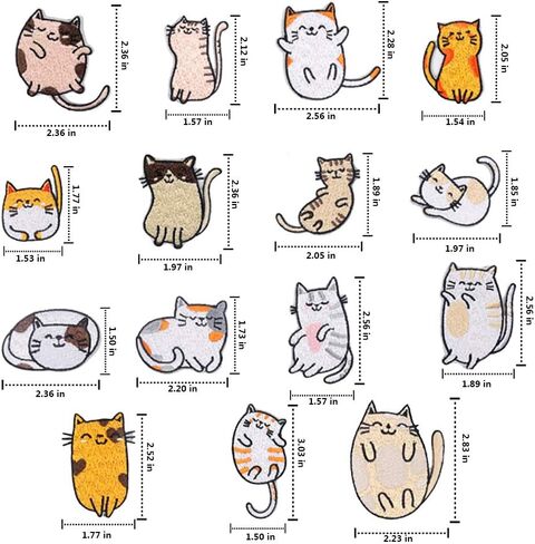 15 قطعة من رقع مطرزة بالكي على شكل قطة للملابس والفساتين والجاكيت والجينز ملصقات يمكنك صنعها بنفسك in Kuwait