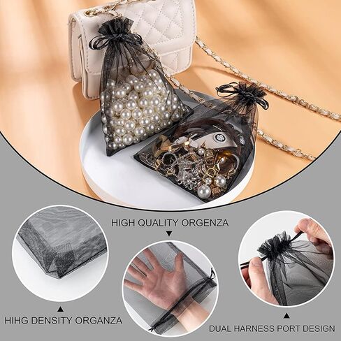 hongyitime 50 جهاز كمبيوتر شخصى 8x12 أكياس الأورجانزا الوردي أحمر الخدود، أكياس هدايا المجوهرات للحزب، أكياس لصالح الزفاف مع الرباط، مجوهرات، مهرجان، أكياس جيدة الرباط، اختراق أكياس حماية الفاكهة الخفيفة in Kuwait