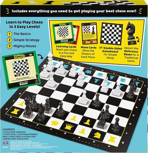 Chess Made Simple, Beginner Learning Chess Set with Chess Board and Chess Pieces 2-Player Strategy Board Game, for Adults and Kids Ages 8 and up in Kuwait
