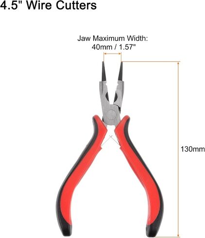 HARFINGTON Mini Round Nose Pliers 4.5 Inch Tapered Jaw Precision Fine Plier with Plastic Handle for DIY Crafts Jewelry Making in Saudi Arabia
