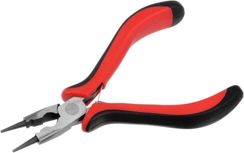 HARFINGTON Mini Round Nose Pliers 4.5 Inch Tapered Jaw Precision Fine Plier with Plastic Handle for DIY Crafts Jewelry Making in Saudi Arabia
