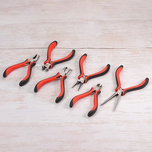 HARFINGTON Mini Round Nose Pliers 4.5 Inch Tapered Jaw Precision Fine Plier with Plastic Handle for DIY Crafts Jewelry Making in Saudi Arabia