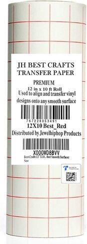 ورق نقل Jh-Best Crafts مقاس 12 × 10 أقدام مع شبكة - محاذاة مثالية للفينيل ذاتي اللصق من Cameo أو Cricut للشارات واللافتات والجدران والنوافذ والأسطح الناعمة الأخرى in Saudi Arabia