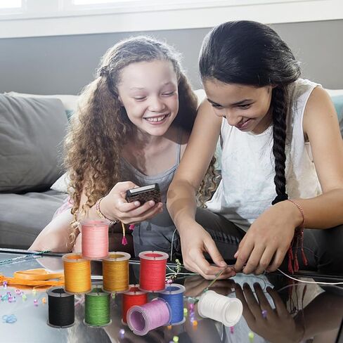 اكس سي ار يو اي سلك نايلون للمجوهرات، 10 لفات 0.8 ملم، حبل حياكة يدوية من النايلون، خيط خرز in Kuwait