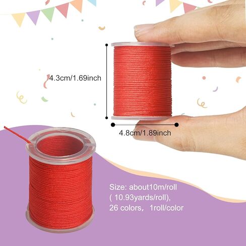 اكس سي ار يو اي سلك نايلون للمجوهرات، 10 لفات 0.8 ملم، حبل حياكة يدوية من النايلون، خيط خرز in Kuwait