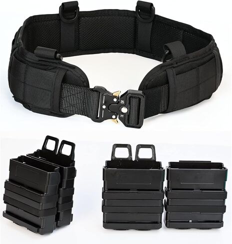 Iififun Clip Magazine Holder Quick Pull Box Clip Magazine Pouch with Tactical Belt for Nerf Tactics, Nerf Magazine (Brown) in Saudi Arabia