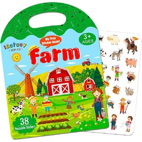 Reusable Sticker Books for Toddlers 1-3, Stickers for Toddlers 2-4 Years, Princess Stickers, Travel Toys for Kids 1-3, Toddler Airplane Travel Essentials for Kids in Kuwait