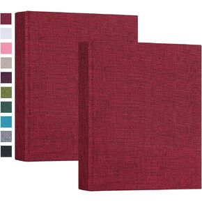 Mublalbum 2 Pack Small 8x10 Photo Album Linen Cover Mini Brag Book Each Holds 52 Vertical Pockets for Artwork Postcards or Picture Storage (Gray)