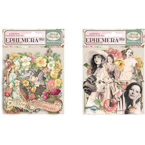Stamperia International Rose Parfum Bundle: Cardstock Ephemera Adhesive Paper Cut Outs DFLCT09 + Cardstock Ephemera Adhesive Paper Cut Outs DFLCT10 in Kuwait