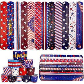 JoFAN 48 قطعة أساور صفعة الرابع من يوليو ألعاب للأطفال والأولاد والبنات ديكورات الرابع من يوليو وإكسسوارات الديكور والهدايا in Kuwait