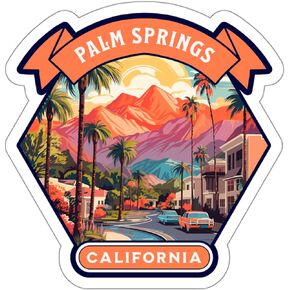 Palm Springs Sticker California Travel Nature Decal Vinyl Small Waterproof for Water Bottle Mug Passport Book Scrapbook Notebook Laptop Tumbler Skateboard Computer Phone Size 4" Funny Gift in Saudi Arabia