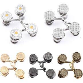 25 قطعة مشبك خصر قابل للتعديل للجينز 5 انماط زر كبس قابل لاعادة الاستخدام بدون مسامير in Kuwait