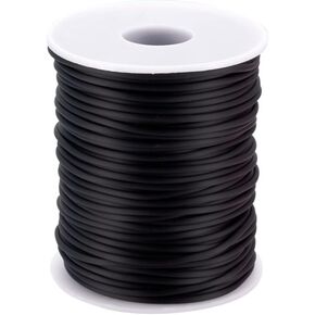 54 Yards Hollow Pipe Rubber Tube Cord 2mm Black PVC Tubing for DIY Craft Beading Necklace Bracelet Jewelry Making Hole:1mm