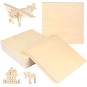15 PCS 12 Inch Square Basswood Board, Thickness 6 mm, Basswood Sheets, balsa Wood Sheet, Plywood Sheets for Laser, CNC Cutting, Wood Burning, Drawing Painting, Wood Engraving,GNIEMCKIN