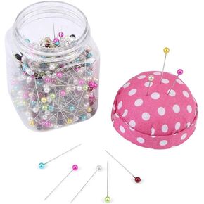 500Pcs Pearl Needles Quilting Pins Packed in Fabric Covered Pin Cushion Bottle Wedding Decorating Tool Sewing Crafts in Saudi Arabia