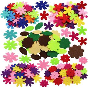 SOOKOO 5 Shapes 150 PCS Felt Flowers Fabric Flower Embellishments for DIY Crafts Sewing Handcraft, Assorted Color in Saudi Arabia